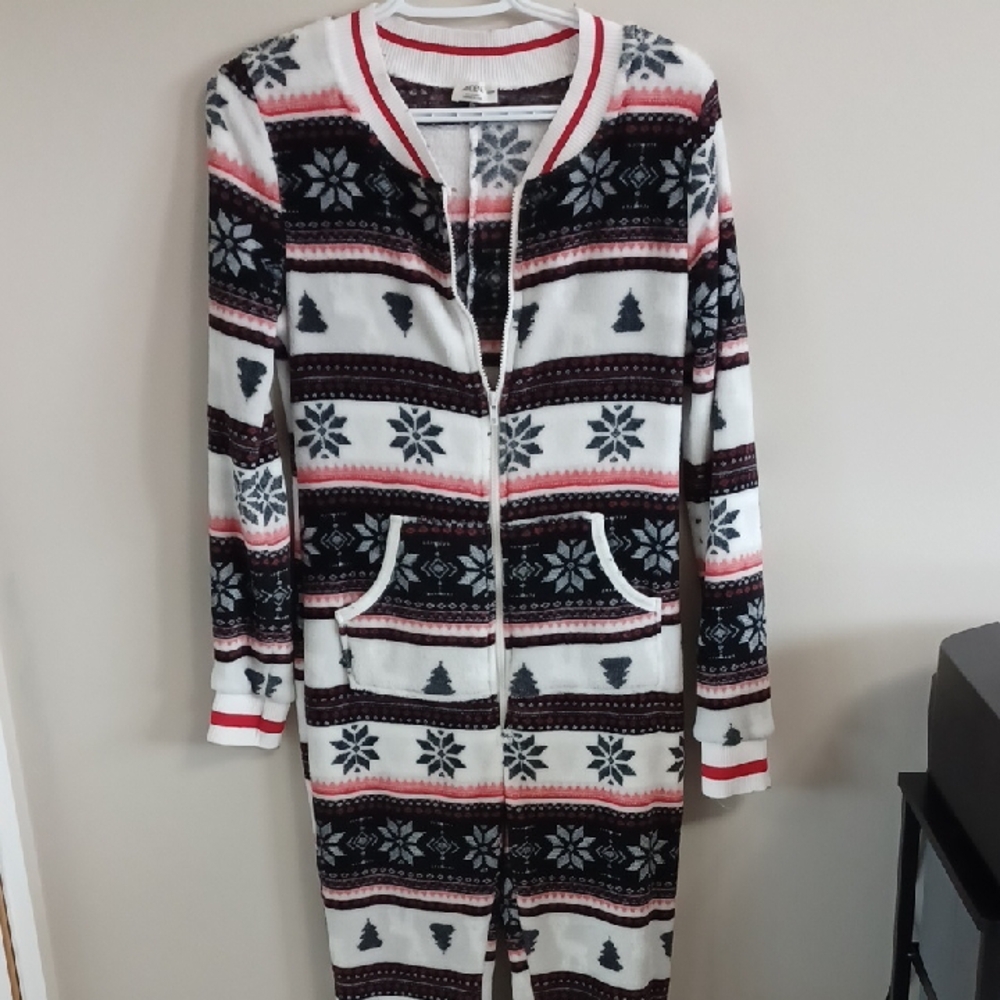 Ardene Red and White Striped Onezie